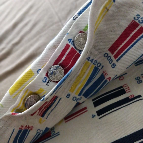 Archive Versace Jeans Couture Barcode Jeans Y2K Rainbow White Men’s 32 - Picture 8 of 11